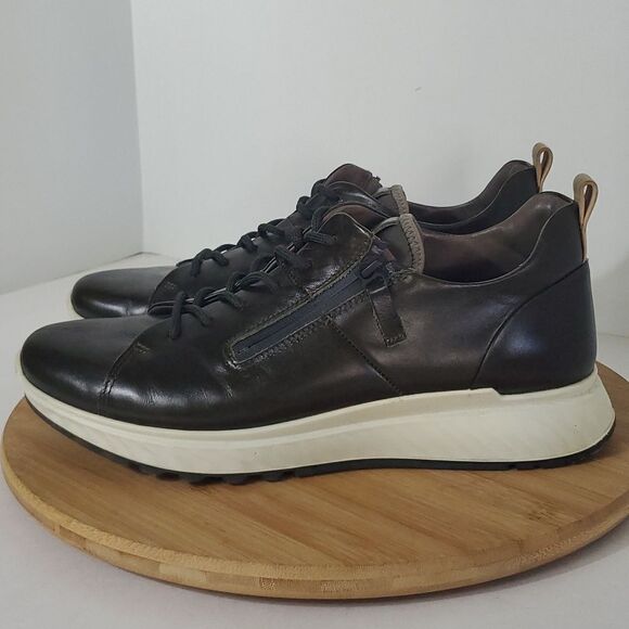 Ecco Men's ST.1 Leather Sneaker Dark Green Size US 8 EU 42 - Picture 5 of 12